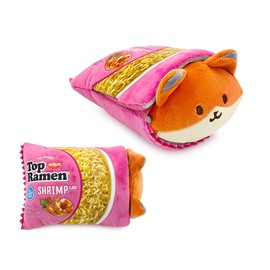 Anirollz Stuffed Animal Plush Nissin Top Ramen Blanket |Soft, Squishy, Warm, Cute, Comfort, Safe| with Fox Panda Chicken - Birthday Deco Graduation Gift - Small - Fox