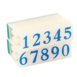 Sourcingmap Green Plastic Rubber Number Stamps 0-9 18mm Wide Detachable Arabic Numerals Stamp 1 Set
