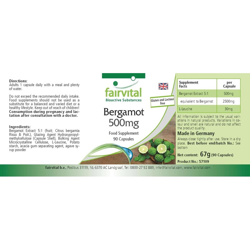 Fairvital Bergamot Extract 500 mg - 90 Capsules - 5x