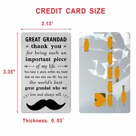 Gezxin Father's Day Card for Great Grandad- Great Grandad Birthday Gifts Card- Christmas Xmas Thanksgiving