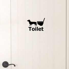 [KAIMIRU STORE] Cute Dog Toilet Silhouette Wall Sticker Interior Sticker Wallpaper Window (Dachshund k-278)