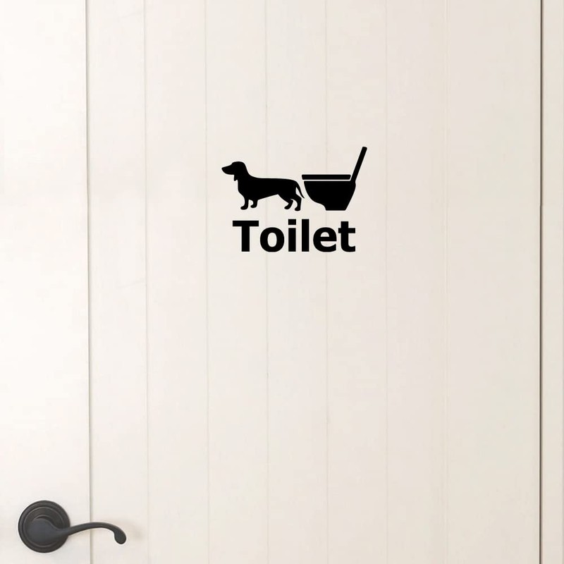 [KAIMIRU STORE] Cute Dog Toilet Silhouette Wall Sticker Interior Sticker