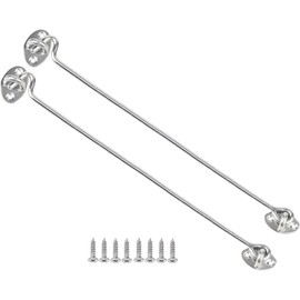 Litensh 2PCS Cabin Hook and Eye Latch Lock, Cabinet Latche Barn Door Hook Lock, Gate Door Hook and Eye Latch, Swivel Window Door Bedroom Bathroom Hook (14 Inch)