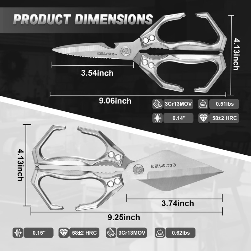 Dream Reach Kitchen Scissors Set - Multifunctional Heavy-Duty Kitchen Shears