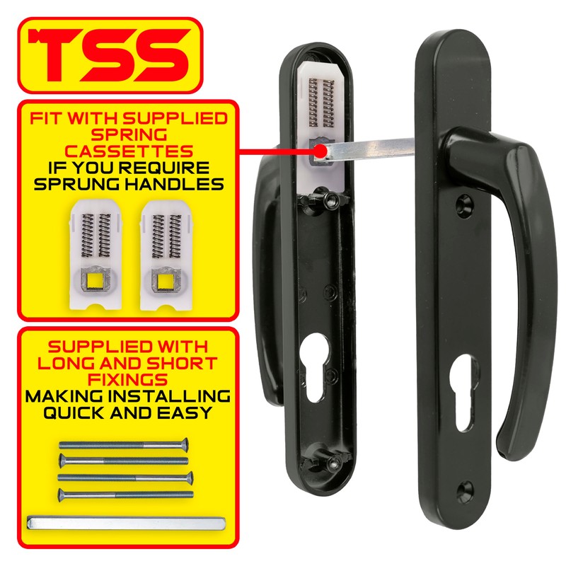 TSS UPVC Door Handle Set in Anthracite Grey, 92mm PZ