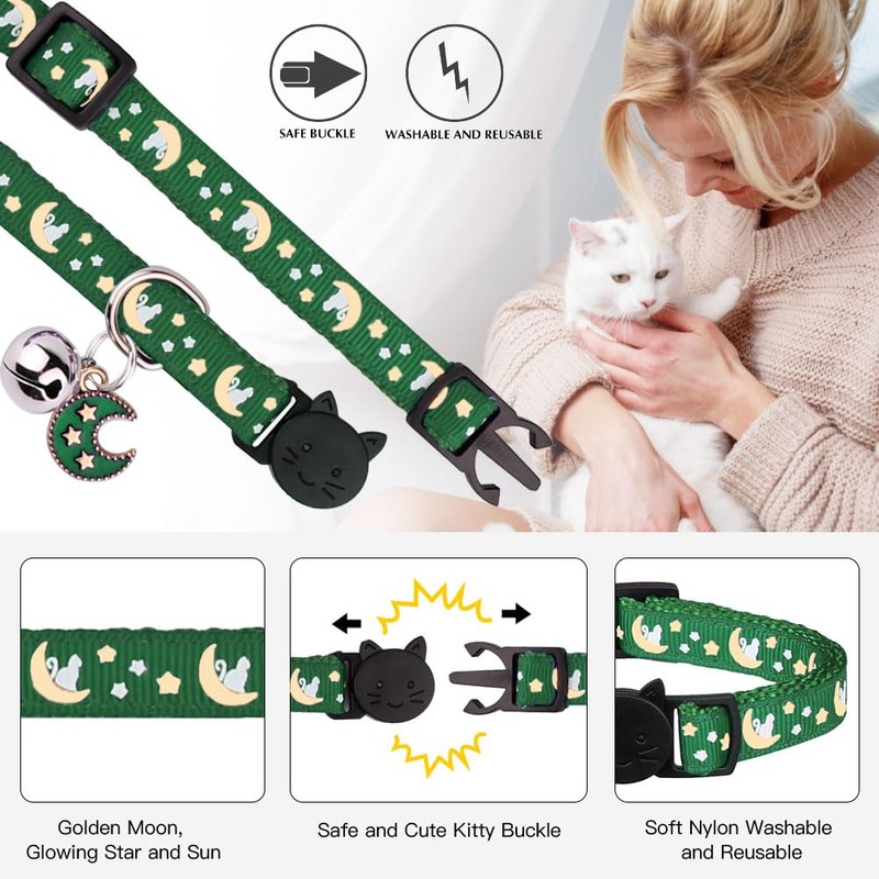2Pcs Breakaway Cats Collars Cat Collars for Boy & Girl