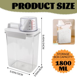 LNQ LUNIQI Laundry Detergent Dispenser for Laundry Room for Detergent Softener Bleach Powder Soda etc(1800ml)