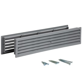 INTERNAL VENTS Door Vent for Interior Doors 16 7/8" x 3" - Two Sided Door Louvers | for Bathroom, Cabinet | Plastic air Vent Grille | Outer Dimensions 17 3/4" x 3 5/8" for 16 7/8" x 3" Opening (Gray)