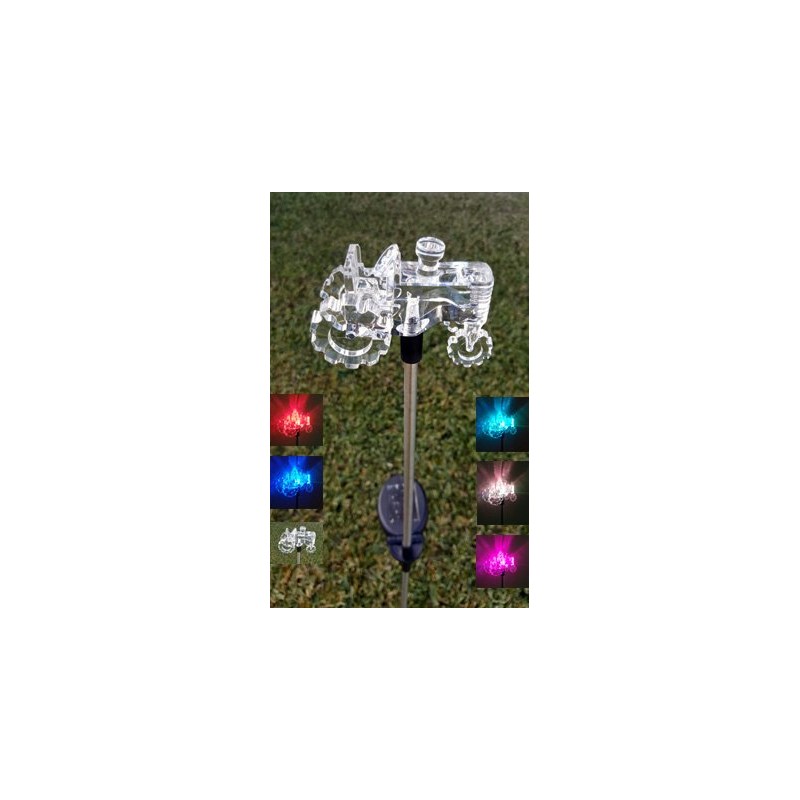 Unido Box Tractor Solar Garden Stake Light LED Color-Changing, Set