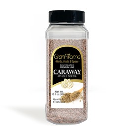GranAroma Caraway Seeds, 15.2 oz, Rich & Nutty, Mild Anise Flavor