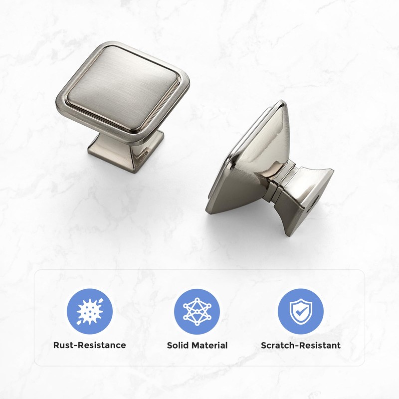 Ravinte Hardware 15 Pack Brushed Nickel Cabinet Knobs Single Hole