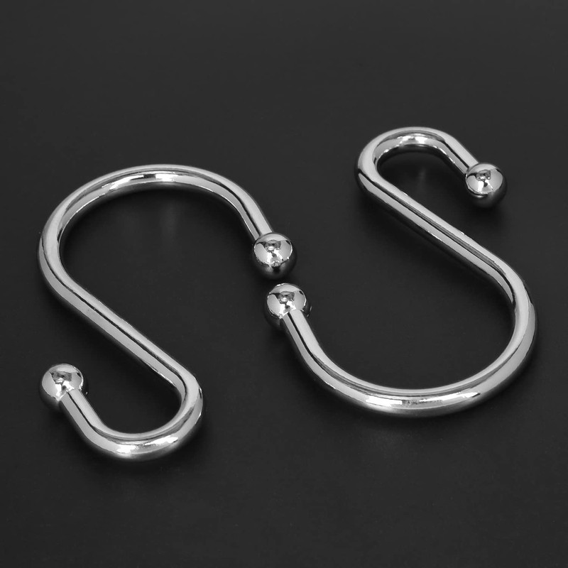 EleCharm Shower Curtain Hooks, Set of 12 Rust Proof S