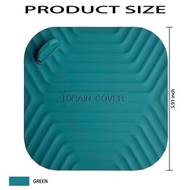 DIFENLUN Shower Drain Cover Tub Stopper,2 Pieces Sewer Anti-Odor Mat Deodorizing Drain Plugs for Kitchen,Bathroom and Laundry(5.9x5.9 inch) Blackish Green