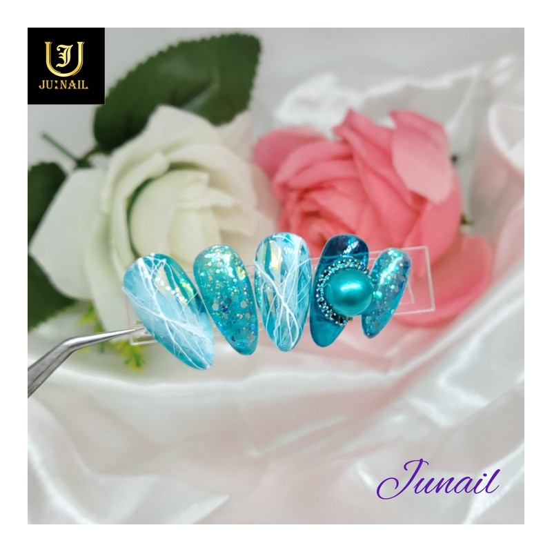 ⛵Handmade nail tips at summer resort❣️ - Long stiletto /