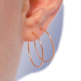 14K Rose Gold Thin Hoop Earrings | Rose Gold 14K Hoop Earrings for Women Small Rose Gold Hoop Earrings Small Rose Gold Hoop Earrings for Women Rose Gold Ladies | Handmade in FL