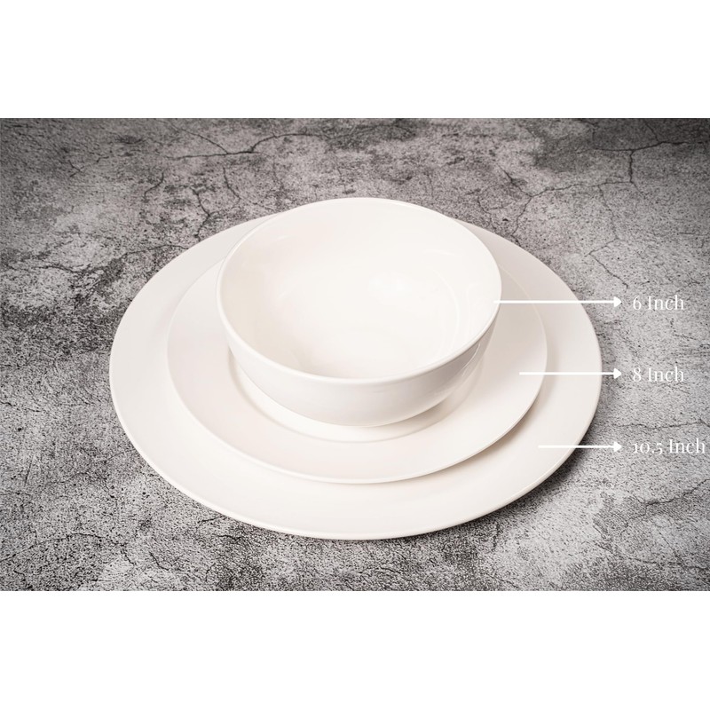 Square House New Bone China 12 Piece Dinnerware Set, Santorini