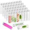 Acrux7 50 PCS Clear Plastic Test Tubes with Caps, 50ml/1.7oz