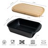 ZAROCRUS Grill Marinade Tray with Wood Lid, Grill Serving Platter