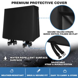 Ping Pong Table Cover 9x5 ft, 600D Waterproof Table Tennis Cover for Outdoor & Indoor Use, Fits Folding or Flat Tables, Windproof Buckles, All-Weather Protection