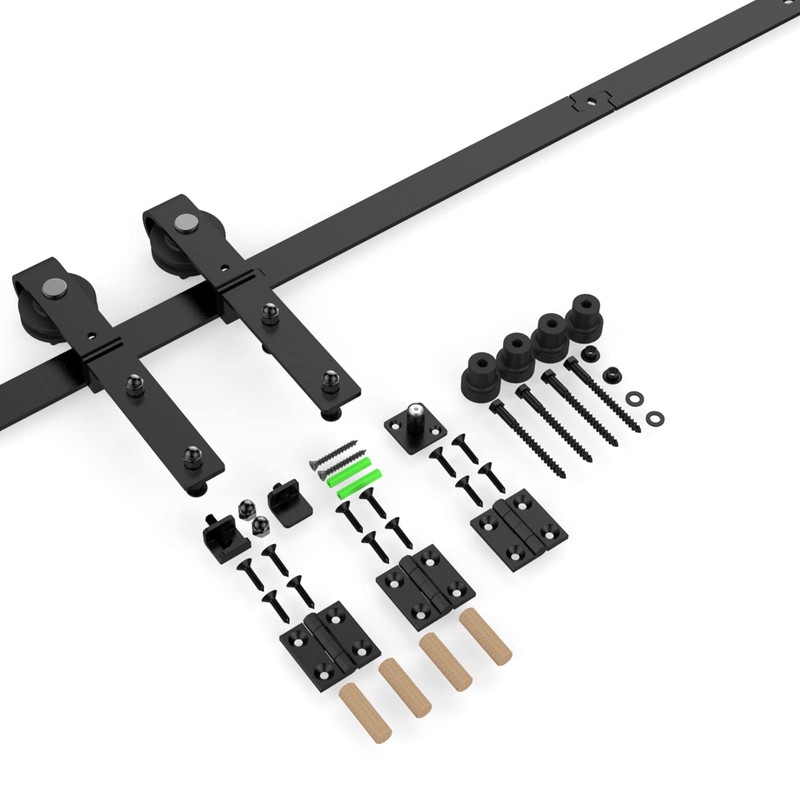 CCJH 42" Bi-Folding Sliding Barn Door Hardware Kit for 2