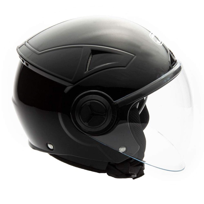 MMG Helmets Open Face Pilot Style Integrated Flip Up Visor