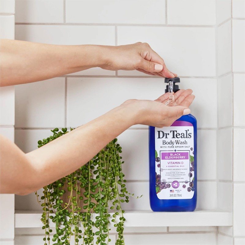 Dr Teal's Body Wash with Pure Epsom Salt, Black Elderberry