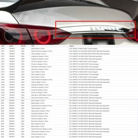 YLT AUTO Exterior Body-Through Reverse Taillight Housing Trunk LED Dynamic Breathing Signal Brake Light with Bulb and Harness Chrome Trim Replacement Kit for 2014-2017 INFINITI Q50