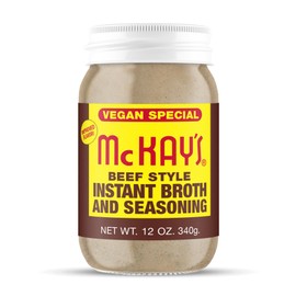 McKay's Vegan Beef Flavored Soup Seasoning, Gluten Free, Vegetarian Instant Broth, Bullion Powdered Seasoning, Good on Meats, Veggies or in Soup! (Vegan Beef, 1 Pack)
