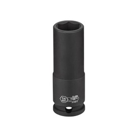 Jetech 3/8 Inch Drive 14mm Deep Impact Socket with 6-Point Design, Heat-Treated Chrome Molybdenum Alloy Steel, Metric