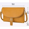 Solene Women's Envelop Clutch Crossbody Bag With Tassels Accent (WU075-Mustard)