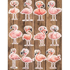 Unbranded Funny Flamingos Die Cut Vinyl Stickers Set Scrapbooking Laptop Waterbottle