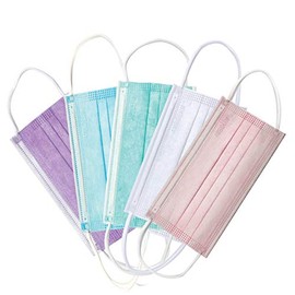 CUBREBOCAS DE 3 PLIEGOS C/ELÁSTICO COLORFULL CAJA C/50 PZAS