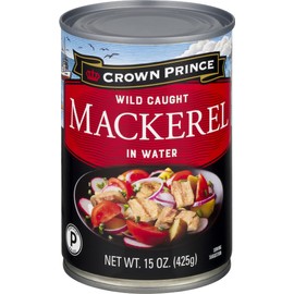 Crown Prince Mackerel in Water, 15-Ounce Cans (Pack of 12)