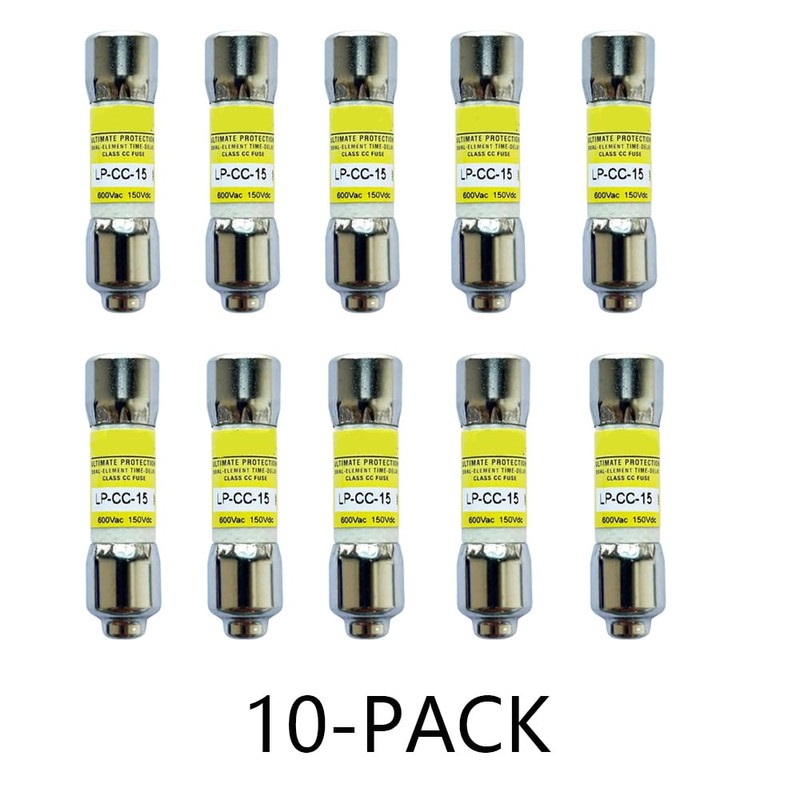 10-Pack LP-CC-15 LP-CC-15A 15A 600Vac Class CC Time Delay Fuse