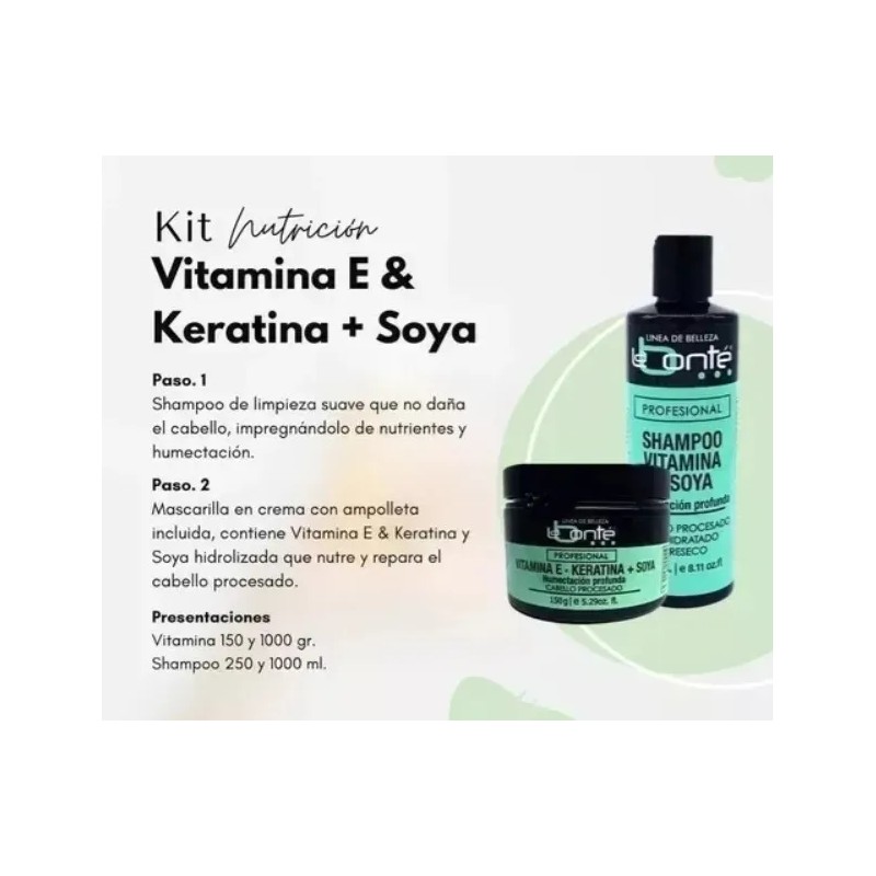 Labonté Kit Shampoo 1 Lt & Vitamina E Keratina +
