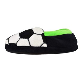 Tirzrro Kids Boy's Warm Plush Indoor Soccer Slippers with Soft Memory Foam Slip-on Shoes Size 12-13 US Black