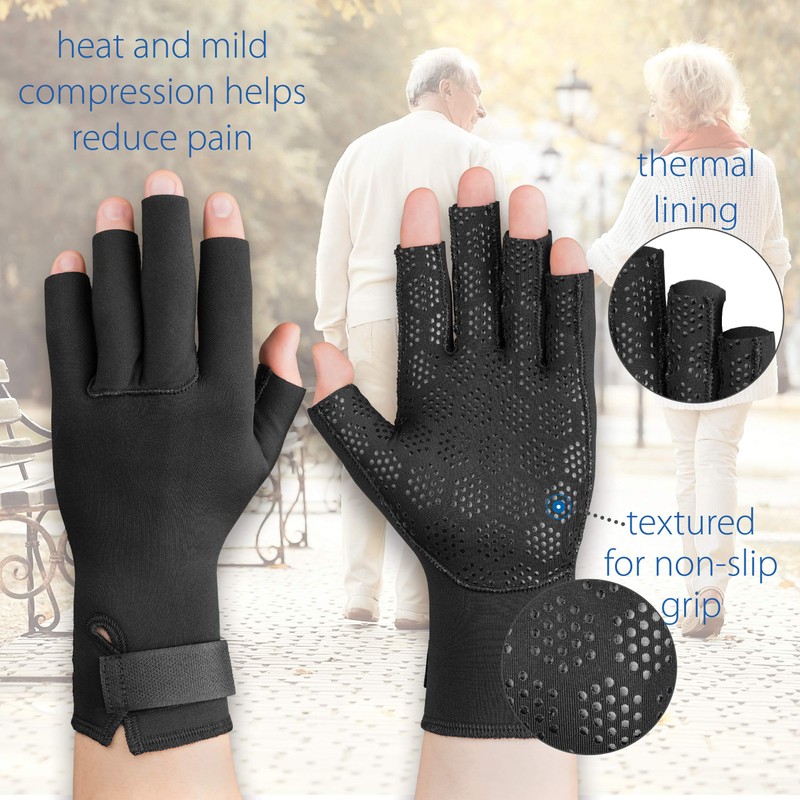 Swede-O Thermal Arthritic Gloves, Pair - XLarge,Black,WST-6838-1XL