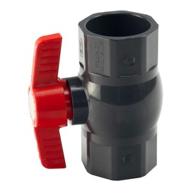 2'' PVC Ball Valve with T Handle SCH80 Plastic Water Pipe Rotate Shut Off Switch Black Red Slip Connector Fitting
