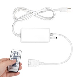 GZBtech Universal Dimmer for Neon Strip Lights, 500 Watt Plug-in Dimmer with Remote Control & 5FT Length Cable, UL Listed, 66FT Control Distance(2 Prong Plug)