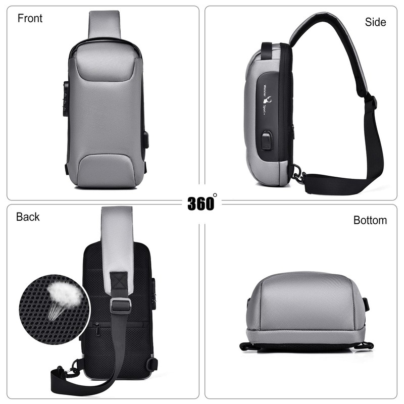 FANDARE Anti-Theft Sling Bag Chest Shoulder Backpack Crossbody Bags for