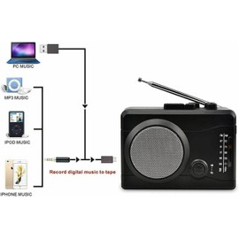 Digitnow! USB Cassette Player Personal Audio Recorder with Speaker Radio Recording MP3