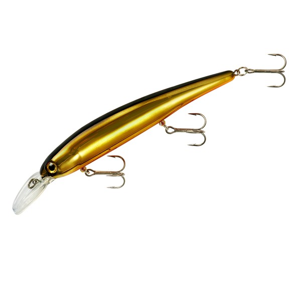 Band-It Walleye Shallow Minnow Jerkbait Fishing Lure, Fishing Accessories, Dives ro 12-feet Deep, Gold Black Back, 4.5 Inch, 5/8 Ounce, (BDTWBS162)