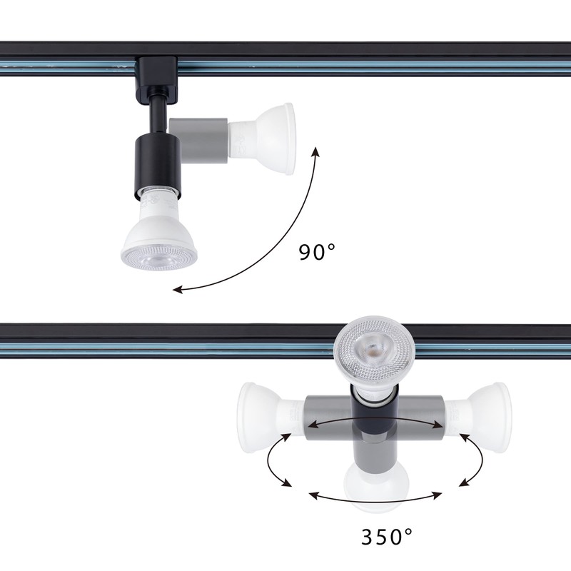 mirrea H Type Track Lighting Head to E26 Medium Screw