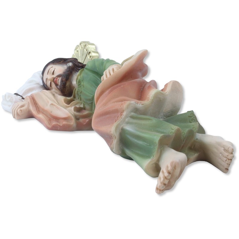 Religious proposals Statue St. Joseph dormant in Resin. 20 cm