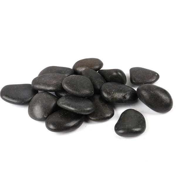 FANTIAN 5 Pounds Black Natural Decorative River Stones – 2-3 Inch Black Polished Decorative Pebbles for Garden Landscaping, Home Décor, Outdoor Paving, Rocks for Painting