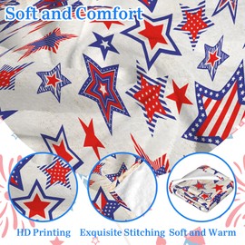 Extra Soft 4th of July Blanket Independence Day Patriotic Star Throw Blanket 40x50 Inch,Cozy Lightweight Blankets for Bed, Sofa, Outdoor Use -Veterans Day, for Family
