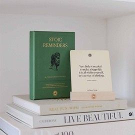 52 Stoic Reminders Quote Cards with Display Stand for Personal Growth, Perfect Gifts for Men and Women, Unique Home Decor or Office Desk Accessory, Inspirational Quotes - Intelligent Change