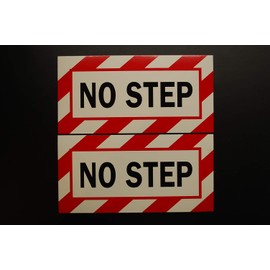 (2 Pack) No Step Sticker Vinyl Decal - Airplane Wing Warning - Window Indoor Outdoor Waterproof (X2PS33)