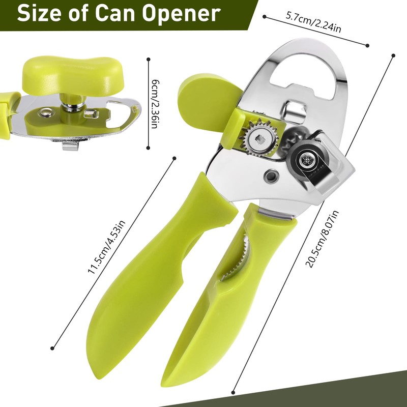 Tin Opener, Lychico 4-in-1 Can Opener Handheld Heavy Duty Stainless