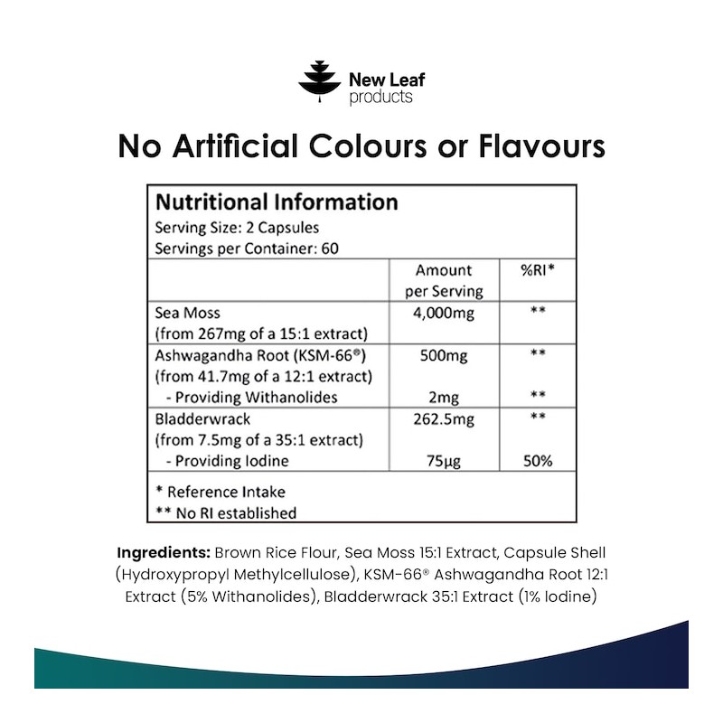 New Leaf Products Irish Sea Moss 120 Capsules